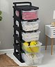 Rasvesh Heavy Duty Plastic Storage Drawer with Wheels | Modular Cabinet - Transparent5xl