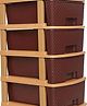 Rasvesh High Density Plastic Movable Storage Cabinet for Kids & Adults, Multipurpose Organizer, Brown ,4 Layer