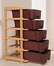 Rasvesh High Density Plastic Movable Storage Cabinet for Kids & Adults, Multipurpose Organizer, Brown , 5 Layer