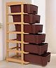 Rasvesh High Density Plastic Movable Storage Cabinet for Kids & Adults, Multipurpose Organizer, Brown , 6 Layer