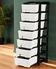 Rasvesh High Density Plastic Movable Storage Drawer Cabinet with Multipurpose and Versatile Organizer for Kids & Adults 7 LAYER, BLACK & WHITE