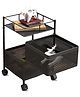 Rasvesh Multipurpose Kitchen Storage Revolving Trolley With Wheels 2 Layer - Black