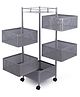 Rasvesh Kitchen Storage Rack | Revolving Vegetable Rack | Square Multipurpose Storage Trolley with Wheels 5 layer silver