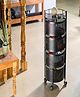 Rasvesh Multipurpose Kitchen Storage Revolving Trolley With Wheels 2 Layer - Black
