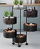 Rasvesh Multipurpose Kitchen Storage Revolving Trolley With Wheels 5 Layer - Black