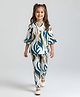 Bella Moda Cotton Woven Abstract Printed Coordinating Top & Pant Set - Multi Colour