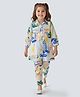 Bella Moda Cotton Woven Beach Theme Coordinating Top & Pant Set - Multi Colour
