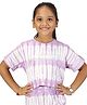 Kiddopanti Cotton Knit Typography Printed Tie Dye Crop Top - Purple