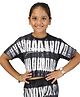 Kiddopanti Cotton Knit Typography Printed Tie Dye Crop Top - Black