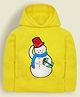 Cherry Crumble By Nitt Hyman Woven Full Sleeves Snowman Embroidered Hooded Winter Sweatshirt - Yellow