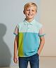 Cherry Crumble By Nitt Hyman Knit Half Sleeves Colour Blocked Polo Tee - Multi Colour