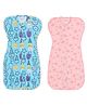 The Boo Boo Club Cotton Bland Knit Printed Arms Up Swaddle Sleeping Pod for Baby Pack of 2 - Multicolor
