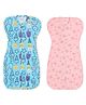 The Boo Boo Club Cotton Bland Knit Printed Arms Up Swaddle Sleeping Pod for Baby Pack of 2 - Multicolor