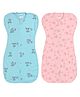 The Boo Boo Club Cotton Bland Knit Printed Arms Up Swaddle Sleeping Pod for Baby Pack of 2 - Multicolor
