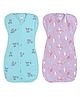 The Boo Boo Club Cotton Bland Knit Printed Arms Up Swaddle Sleeping Pod for Baby Pack of 2 - Multicolor