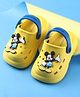 Babyoye Disney Back Strap Closure Clogs With Micky Mouse Applique - Yellow & Blue
