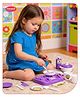 Aditi Toys Kitchen Fresh Cook Set Bag for Kids, Pretend Play Cooking Toy with Mini Utensils & Gas Stove, Cylinder, Frying pan, Serving Tray, Kitchen Role Play Toy Set for Kids - Purple