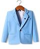 Rikidoos Cotton Woven Full Sleeves Solid Party Blazer - Light Blue
