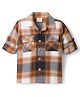 Rikidoos Cotton Woven Full Sleeves Checkered Shirt - Brown