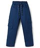 Rikidoos Cotton Woven Full Length Solid Color Cargo Pant - Navy Blue