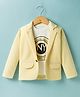 Rikidoos Embosis Hosiery Woven Full Sleeves Solid Color Blazer With T-Shirt - Yellow & White