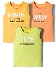 Babyhug Cotton Knit Sleeveless Tank T-Shirt With Text Print Pack of 3 - Multicolor
