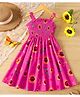 Mark & Mia Sleeveless Smocked Frock with Floral Print - Fuchsia