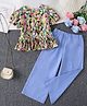 Mark & Mia 100% Cotton Half Sleeves Floral Printed Top & Pant Set - Multicolour