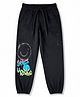 Lil Lollipop Knit Smiley Face Printed Jogger Style Jeans - Black