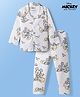 Babyoye Disney 100% Cotton Knit Full Sleeves Co-Ords Shirt & Pyjama Night Suit With Micky Mouse Print - White