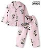 Babyhug Disney Cotton Woven Full Sleeves Shirt & Pyjama Co-ord Night Suit With Minnie Mouse Print - Pink