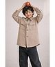 Tales & Stories Cotton Woven Full Sleeves Solid Shacket - Khaki