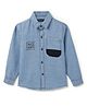 Tales & Stories Cotton Woven Full Sleeves Typography Embroidered Shirt - Light Blue