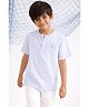 Tales & Stories Cotton Woven Half Sleeves Striped Kurta Style Shirt - Sky Blue