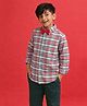 Tales & Stories Cotton Woven Full Sleeves Checked Shirt With Attached Bow - Multi Colour