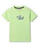 Tales & Stories Cotton Knit Half Sleeves Yum Text Printed Tee - Neon Green