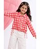 Tales & Stories Cotton Woven Full Sleeves Dots Printed Shirt Style Top - Pink