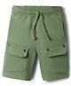 Honeyhap Premium 100% Cotton Knit Knee Length Solid Bermuda With Bio Finish & Pockets - Oil Green
