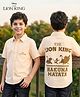 Pine Kids Disney 100% Cotton Woven Half Sleeves Shirt With Lion King Front & Back Print - Beige
