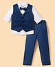 Blabber Full Sleeves Solid 3 Piece Party Suit Set - Blue
