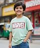 Nap Chief Cotton Marvel Avengers Assemble Printed Half Sleeves Oversized Fit T-shirt - Green