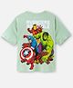 Nap Chief Cotton Knit Marvel Avengers Featuring Half Sleeves Characters Printed Oversized Tee - Green