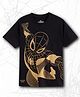 Nap Chief Cotton Marvel Spider Man Gold Printed Half Sleeves Relaxed Fit T-shirt - Jet Black