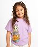 Nap Chief Cotton Knit Disney The Aristocats Featuring Half Sleeves Character Printed Boxy Fit Tee - Lavender