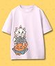 Nap Chief Cotton Disney The Aristocats Printed Half Sleeves Boxy Fit T-shirt - Lavender