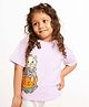 Nap Chief Cotton Knit Disney The Aristocats Featuring Half Sleeves Character Printed Boxy Fit Tee - Lavender
