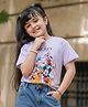 Nap Chief Disney Mickey and Friends Featuring Half Sleeves Character Printed Oversized Tee - Lavender