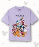Nap Chief Cotton Disney Mickey and Friends Printed Half Sleeves Oversized Fit T-shirt - Lavender