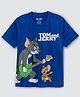 Nap Chief Cotton Knit Warner Bros Featuring Half Sleeves Tom & Jerry Printed Relaxed Fit Tee  - Royal Blue