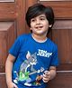 Nap Chief Cotton Tom and Jerry Rockstars Printed Half Sleeves Relaxed Fit T-shirt - Royal Blue
